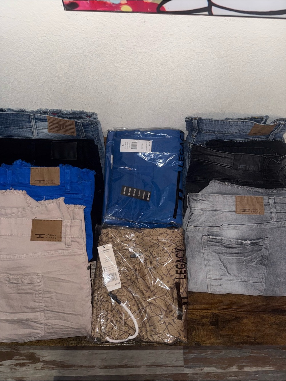 Jordan Craig Men's Slim Jeans - Blue, Light Blue, Gray, Black, Tan